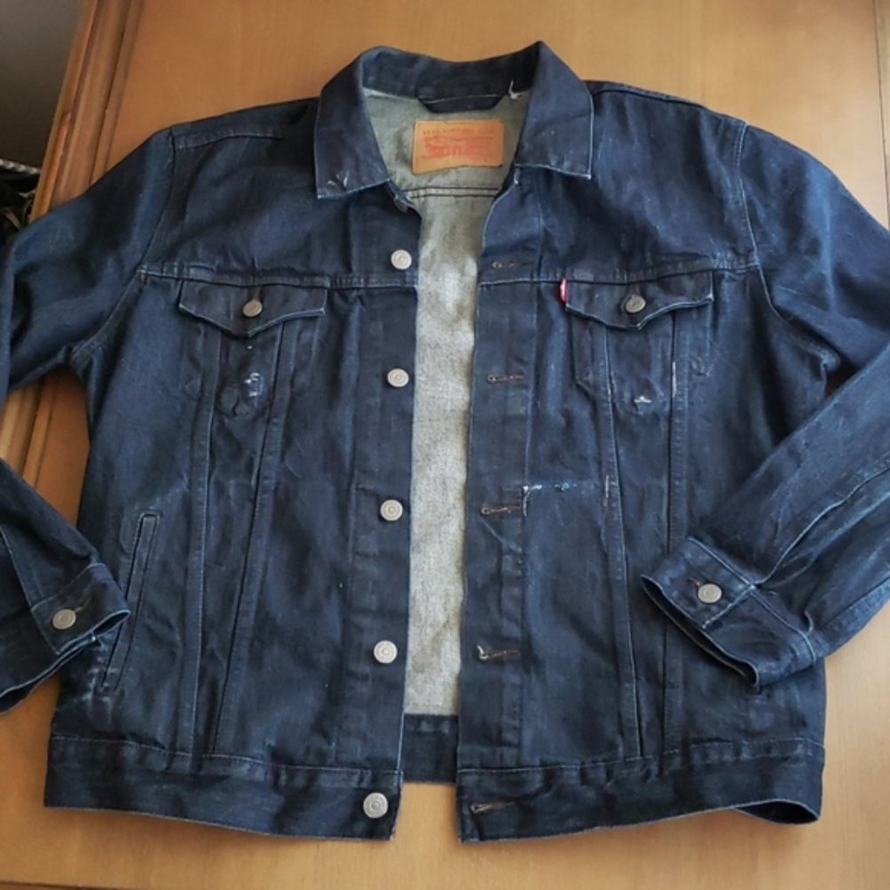 Mens Levis Denim Jacket Dark Wash